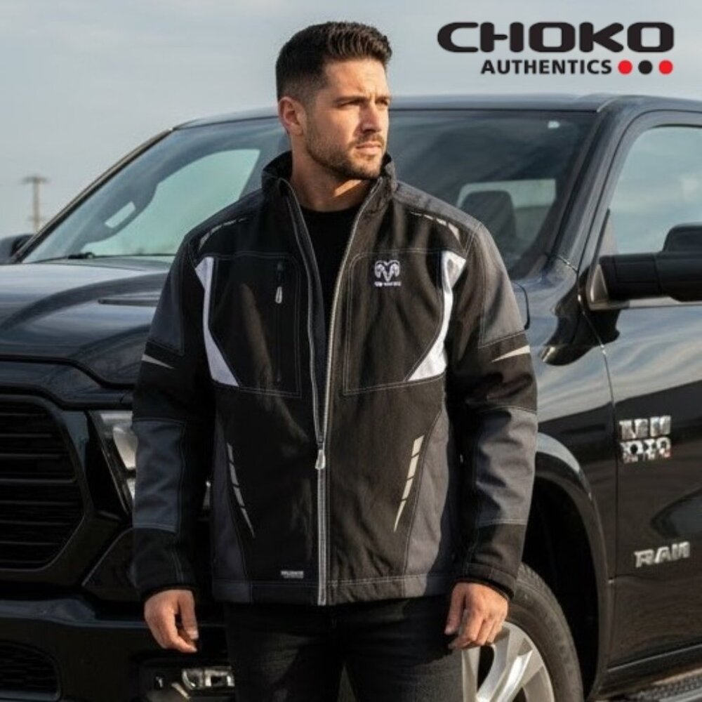 CHOKO Authentics Storm Shaker Men’s RAM Logo Black Gray Winter Jacket Coat